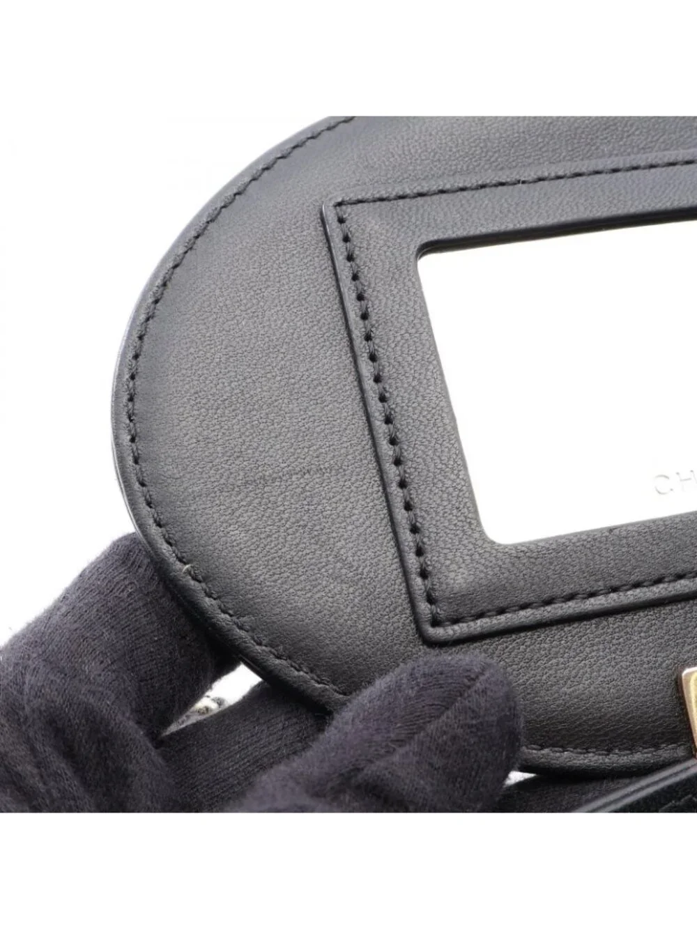 Chanel Shoulder Bag Quilted Black Lambskin Vanity Chain